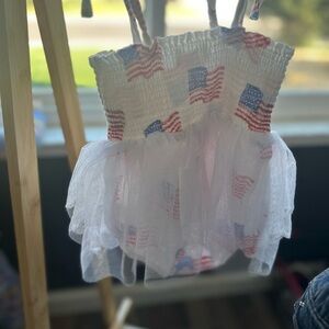 Patriotic Baby Dress with Flag Print